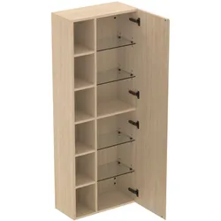 Ideal Standard Finesse Hochschrank, eine Tür, Anschlag rechts, 6 offene Fächer, 600x300x1600mm, E3442US, Farbe: Eiche weiß