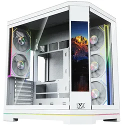 xyz Boitier Moyen Tour ATX Neutron X Pro RGB avec panneaux vitrés (Blanc) (ATX, ITX, Mini-ATX), PC Gehäuse, Weiss