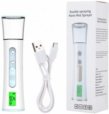 Multisell Products Hub Hydrating Humidifier Skin Care Moisture Tester Nano Mister Sprayer Facial Steamer blue