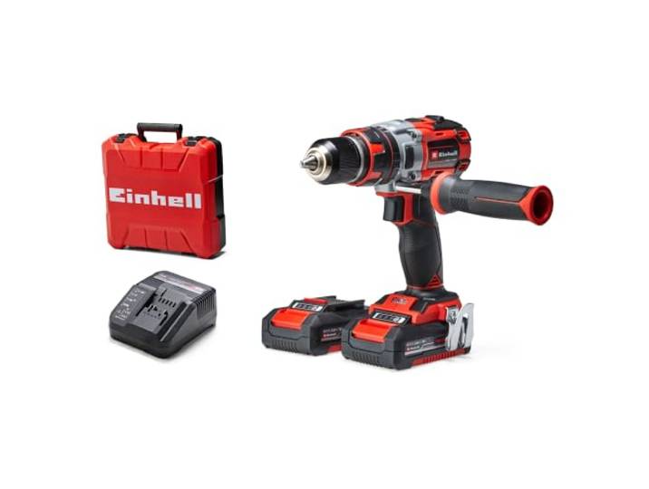 Einhell Professional Akkuschrauber TP-CD 18 Li-i BL Kit Power X-Change (18 V, Schlagfunktion, Brushless, 60 Nm, 2 Gang, LED Licht, Koffer, inkl. 2x 2,0 Ah Akku + Ladegerät)