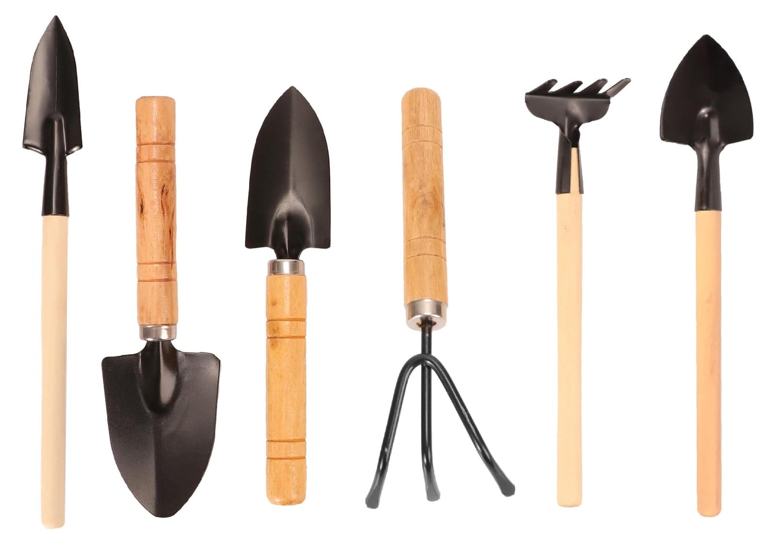 Solidchoice 6-delige tuinwerkset met houten handvat voor plantenverzorging