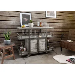 Servierwagen Mango 117x46x94 grau lackiert HEAVY INDUSTRY #167