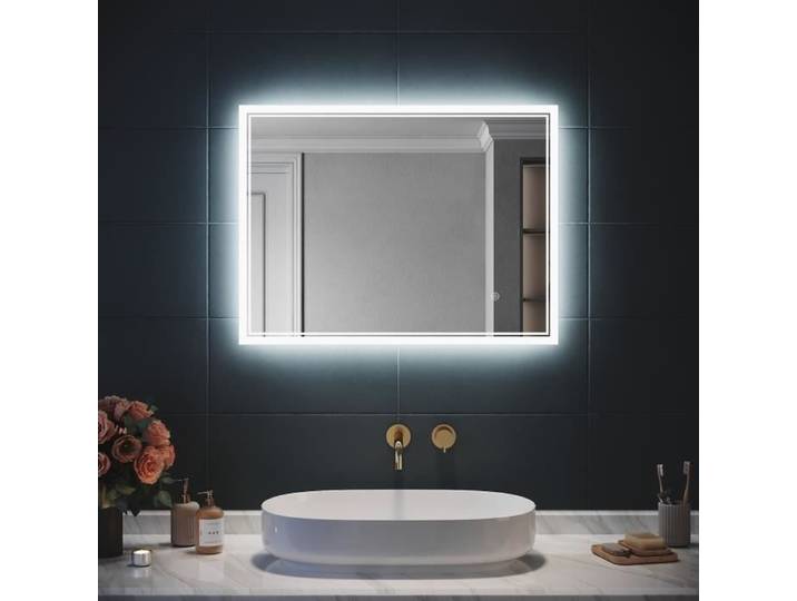 Miroir LED Salle de Bain - SIRHONA - Anti-buée - 80x60cm