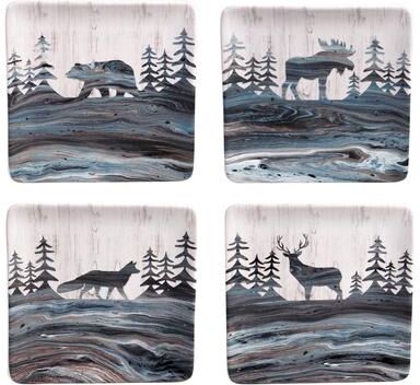 Certified International Fluidity Lodge 8.5-inch Salad/Dessert Plates (Set of 4)