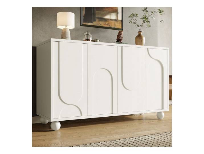 Fine Life Pro Sideboard Sideboard modern, schlicht, weiß, mit verstellbarer Platte