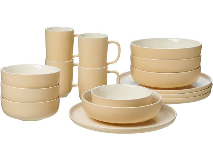 Kombiservice RITZENHOFF & BREKER Geschirr-Set, Service Jasper , gelb, 16 Stk., Steinzeug, Geschirr-Sets, Kombiservice, im Scandic Style, 16 Teile, für 4 Personen