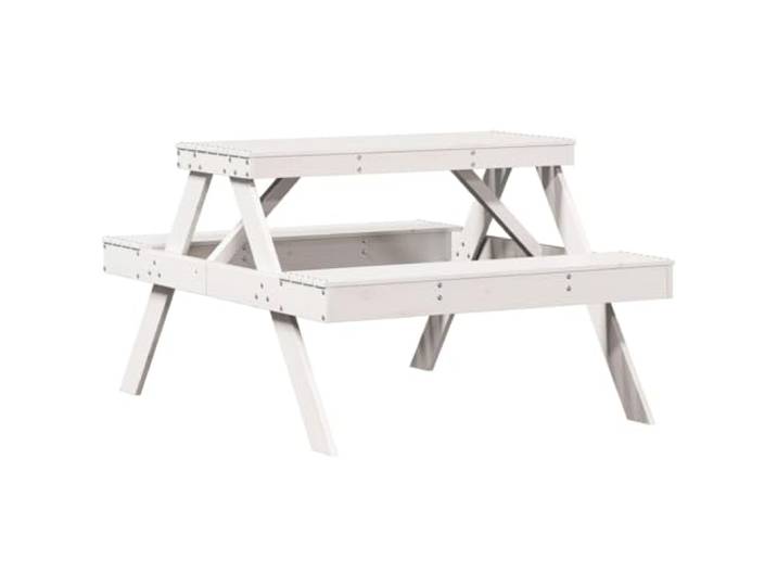 vidaXL Picknicktafel 105x134x75 cm massief grenenhout wit
