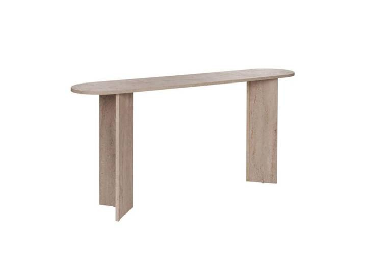 CALICOSY - Console avec deux pieds L150 cm - SIRA - Travertin