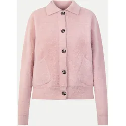 Flauschige Strickjacke im Hemden-Style Rosa 40