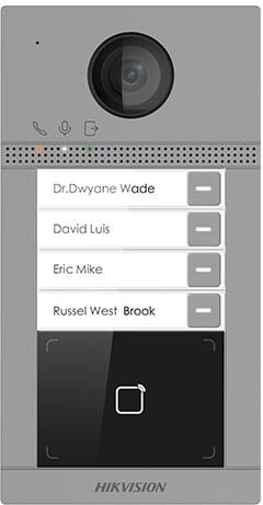 HIKVISION DS-KV8413-WME1(C).VideoIntercom Posto Esterno a 4Pulsante PoE con Lettore Tessere,Wi-fi