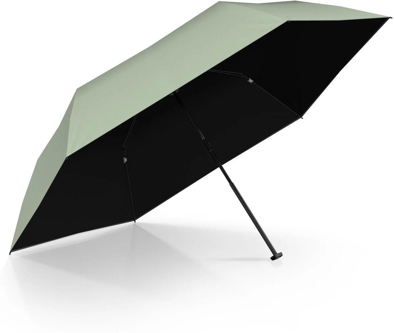 Taschenregenschirm KNIRPS "US.050 mit UV-Schutz", grün (dunkelgrün, schwarz), Ø:90cm, Regenschirme, Taschenregenschirm dunkelgrün, schwarz Einheitsgröße
