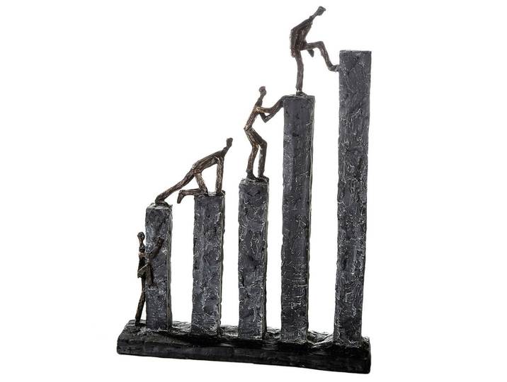 Skulptur Grau/Bronzefarben