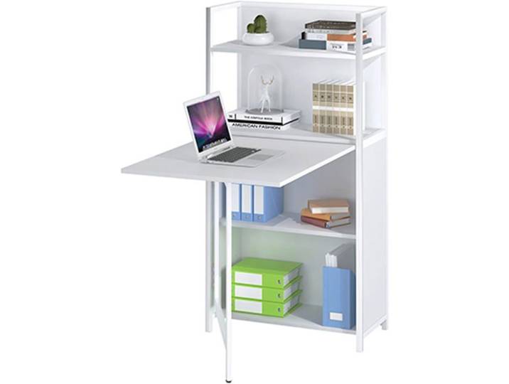 Petit Bureau Pliable Blanc Meuble Bureau Enfant Garcon Bureau Bois Extensible pour Chambre d'enfants Salle d'étude Espace