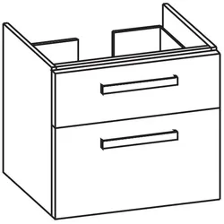 Artiqua 413 Waschtischunterschrank für iCon 124060, 124063 Weiß Hochglanz Select, 413-WU2L-3-K01-716 413-WU2L-3-K01-7160-125