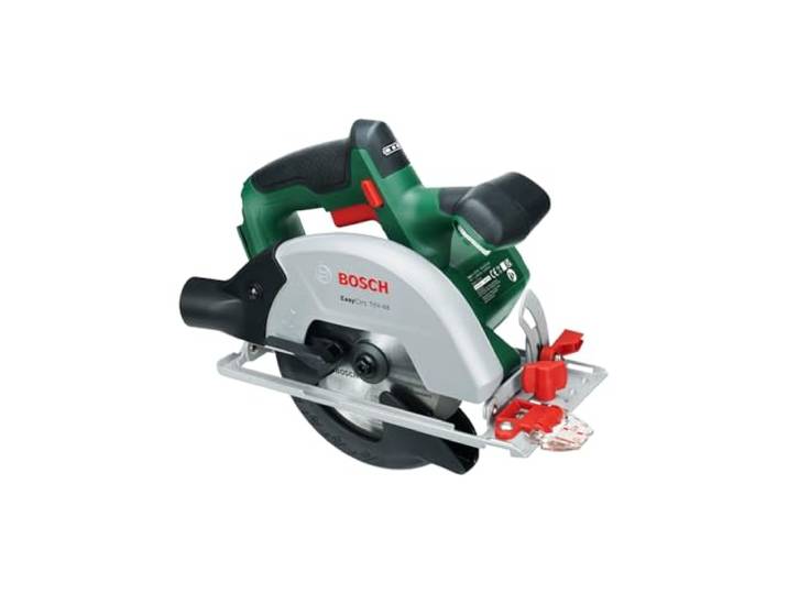 Bosch 18V System Akku-Kreissäge EasyCirc 18V-48 (Schneiden von Holzwerkstoffen bis 48 mm; inkl. Absaugadapter, Parallelanschlag)