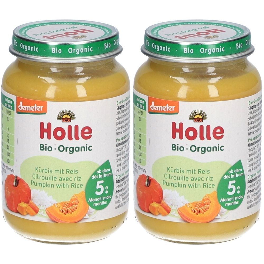 Holle Kürbis mit Reis 190 g Bio x2 2x190 Set