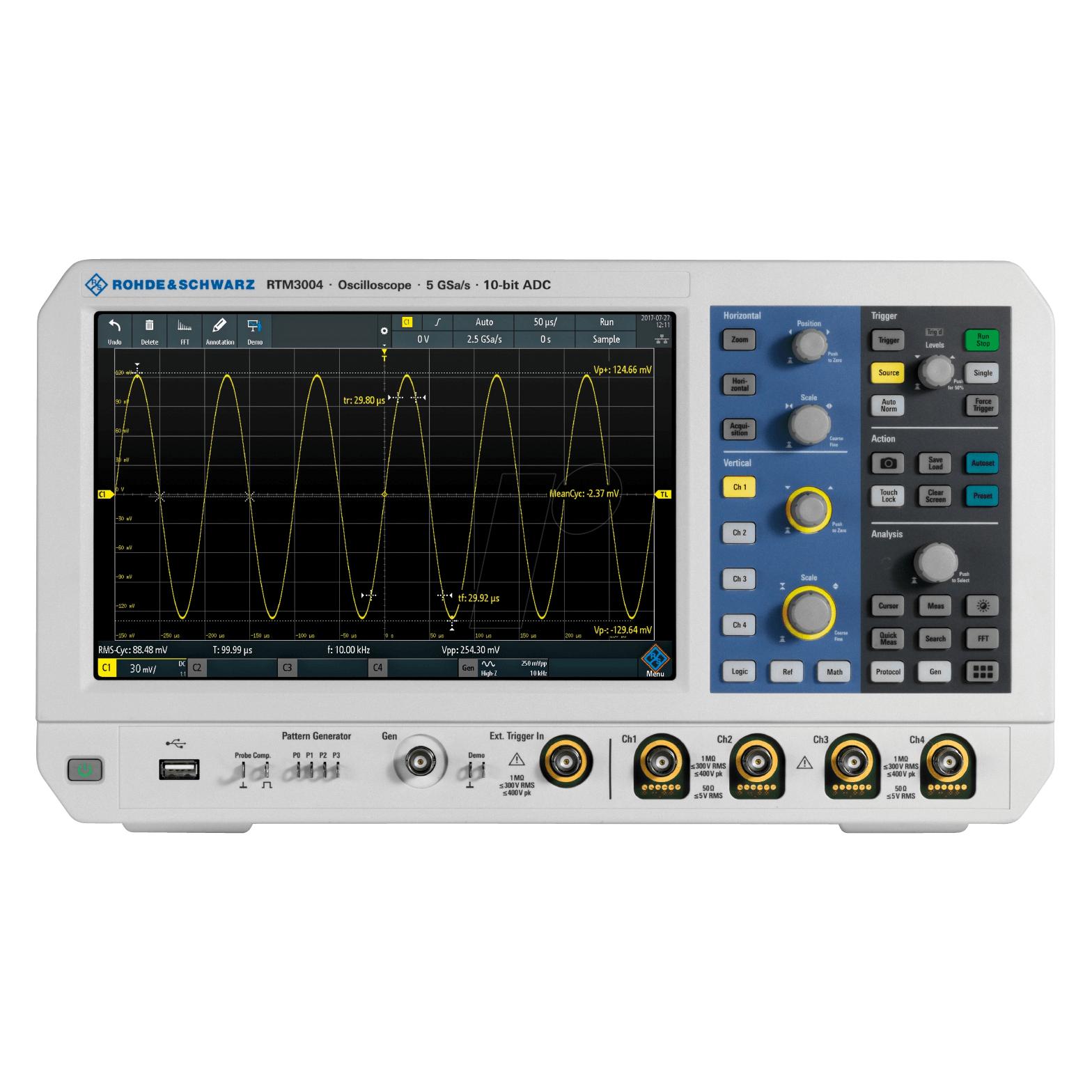 Rohde & Schwarz RTM3000 Oscilloscope, 200 MHz, 4ch (Oszilloskop) (RTM3K-24)