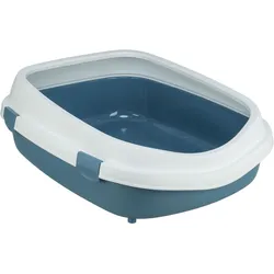 TRIXIE Katzentoilette Primo XXL, mit Rand, 56 × 25 × 71 cm, blau/weiß