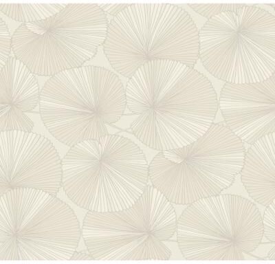 Candice Olson Layered Cream Lily Pads Wallpaper