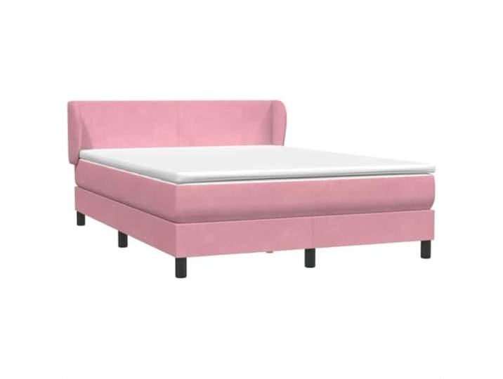 LKJephalotrop Boxspringbett 140x220 cm Samt Rosa mit Matratze & Topper Ergonomisches Komplettset fürs Schlafzimmer mit verstellbarem Kopfteil, punktelastischer Matratze und weicher Auflage.
