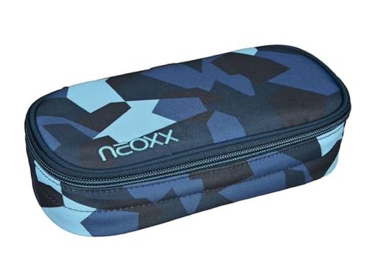 neoxx - Jump Schlamperbox - Recycelte PET-Flaschen, Hauptfach mit Reißverschluss, 10 Stifteschlaufen, Sichtfenster - Schulbedarf für Kinder