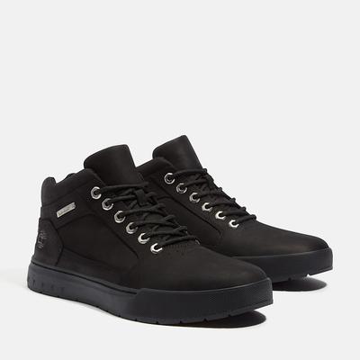 Sneaker TIMBERLAND "MAPLE GROVE - MID LACE SNEAKER", Herren, Gr. 40, Synthetik, schwarz nubuck, Leder, Schuhe Sneaker