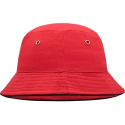 Myrtle Beach Kinder Fischer Hut mit Paspel MB013 red/black one size