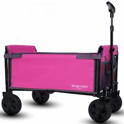 Kodotan sofa All-in-One Convertible Folding 4-Wheel Trolley with Bench Seat and Dog Leash - Heavy Duty Foldable Utility Trolley for Camping