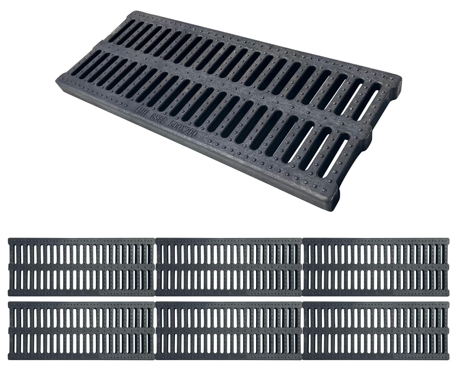 Set van 6 duurzame polymer plastic afvoerputdeksels