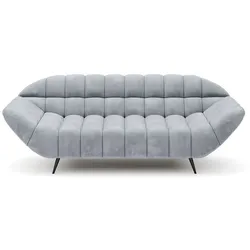 Sofa Gappa Stoff Grau Hellgrau 2-Sitzer
