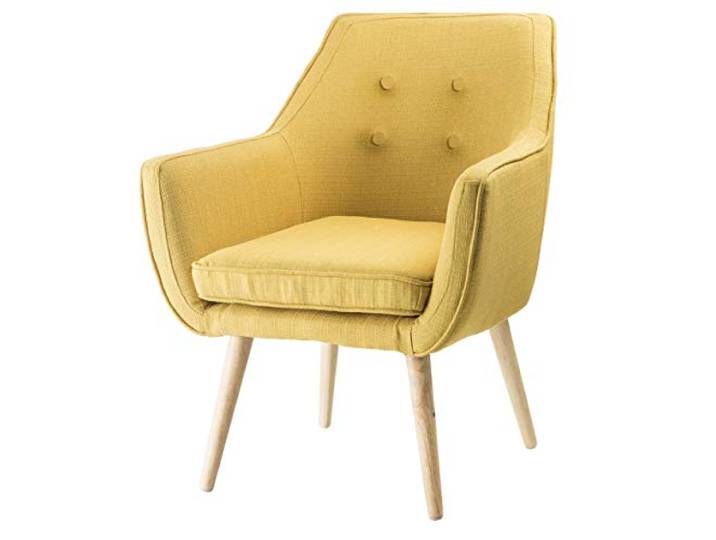 Baroni Home Sessel, Wildleder, Ockergelb, 65X65X85 cm