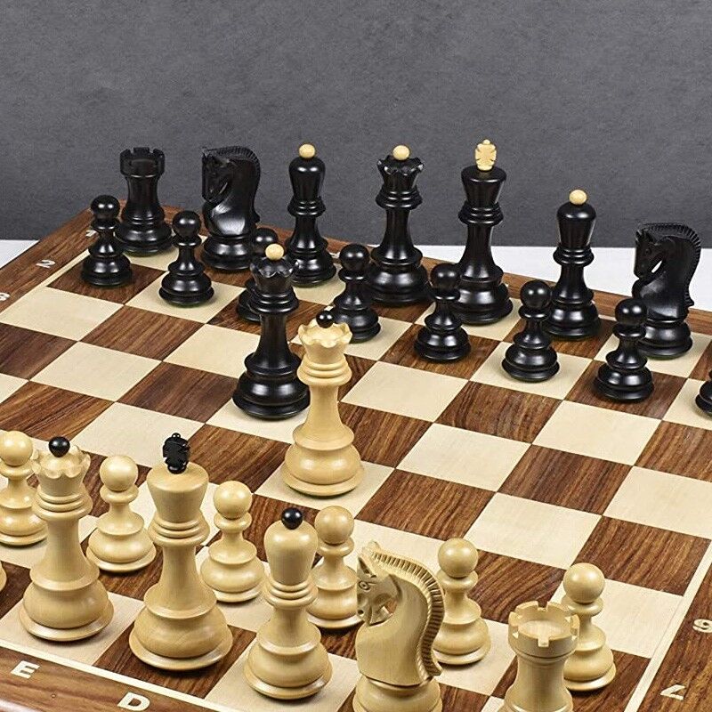 Loisirs Nouveaux Pièces échecs Russians "zagreb" buis/ébonisé n°3 - Cases 40mm