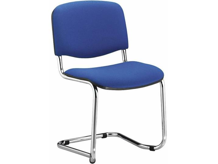 Nowy Styl Freischwinger 2 Besucherstühle Iso Swing ISO SWING CHROM C6 blau Stoff