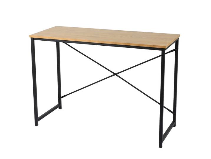 Bureau en bois et métal noir 100x40x70cm