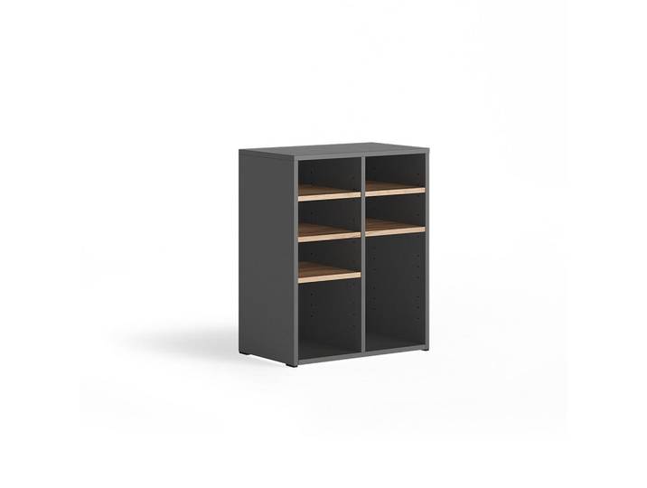 Vicco Schuhschrank Lysander, Anthrazit/Goldkraft Eiche, 53 x 65.5 cm mit 7 offenen Fächern, Anthrazit, Eichefarben, Holzwerkstoff, Rechteckig, 53x65.5x32.1 cm, Garderobe, Schuhaufbewahrung