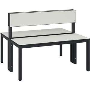 CP-Möbel Umkleidebank 8060-400, Sitzfläche Holz, 100 cm, grau / anthrazit, doppelt