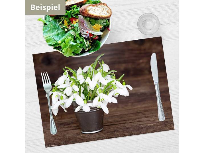 Tischset Schneeglöckchen I 12er-Set 44 x 32cm Multicolor