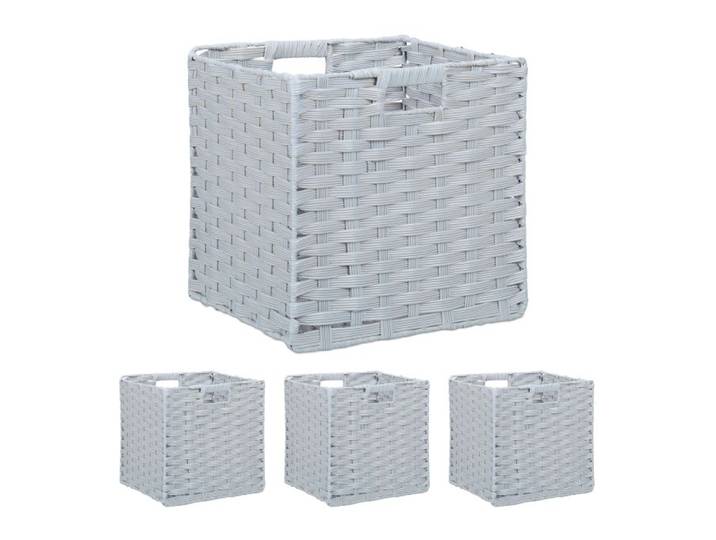 Relaxdays Lot de 4 paniers de rangement
