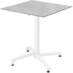 Oviala Business Quadratischer Terrassentisch 70 x 70 cm neigbar Laminat Marmor