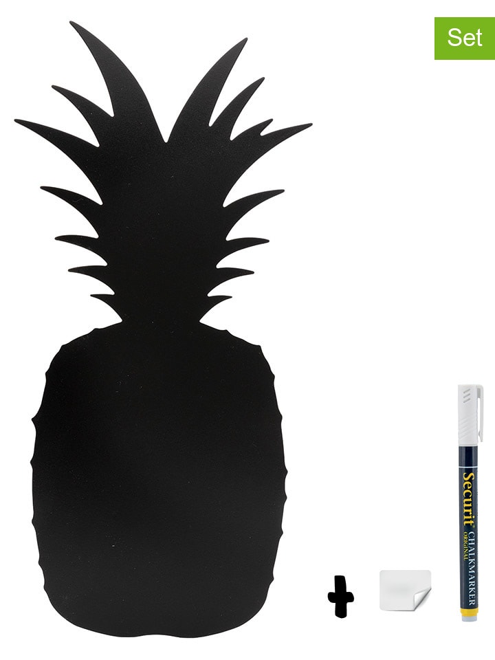 Securit 2tlg. Set: Wandtafel "Pineapple" und Kreidemarker - (B)23,6 x (H)49,3 x (T)1 cm - onesize