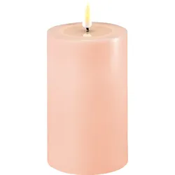 Deluxe Homeart LED Stumpenkerze Real Flame rosa, Ø7.5 x H12.5cm, rosa