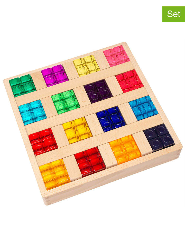 SUNNYSUE Baukasten Holz mit Acrylquadern - ab 3 Jahren - onesize