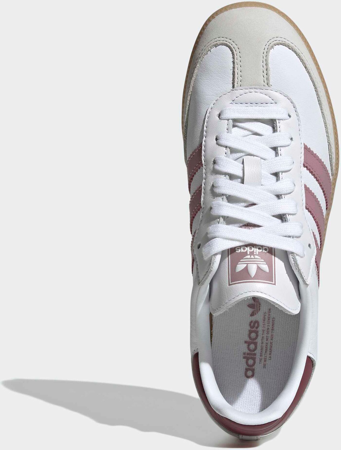 Sneaker ADIDAS ORIGINALS "SAMBA OG", Damen, Gr. 42, rosa (cloud weiß, magic mauve, quiet crimson), Leder, Schuhe Sneaker cloud weiß, magic mauve, quiet crimson 42