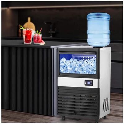 YUN Commercial Ice Maker 110Lbs/24H, Undercounter Ice Machine with Auto Cleaning