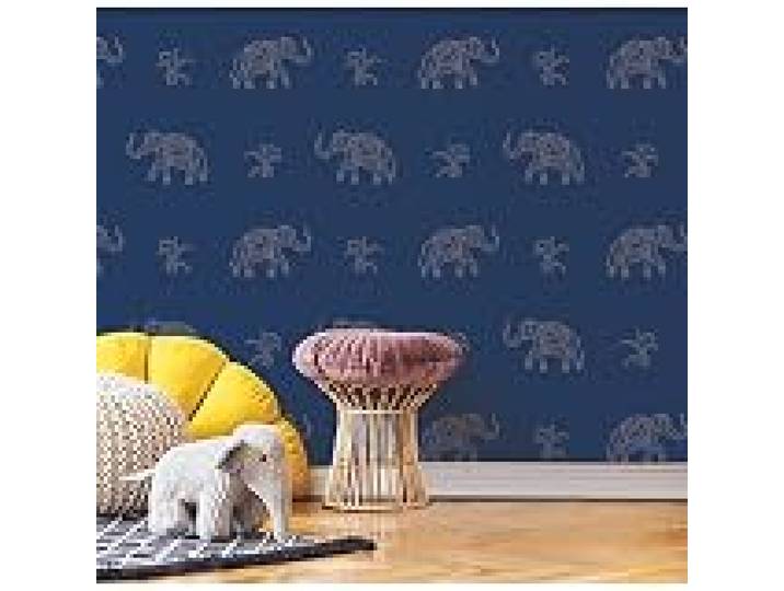 Papier Peint auto-adhésif - Eléphant qui marche - Bleu
