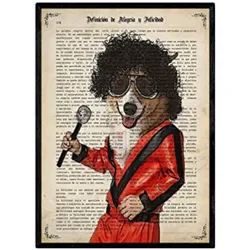 POSTER Hund POSTER Michael Jackson . A4 Rahmenlos