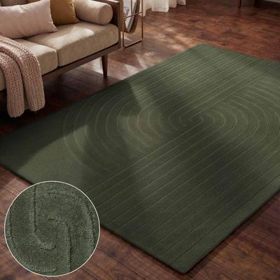 vikosa "Arcura" rechteckig 15 mm Höhe Wolle Handgemacht, Hoch-Tief-Effekt, Geometrisches Linien Wellendesign