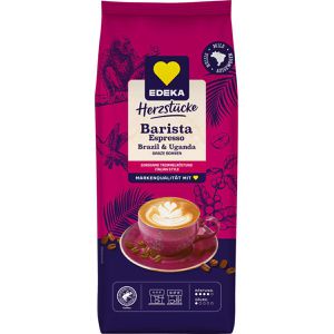 Edeka Kaffee Herzstücke Barista Espresso Brazil & Uganda, ganze Bohnen, 100% Arabica, 1 kg