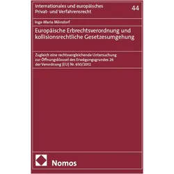 Europäische Erbrechtsverordnung und kollisionsrechtliche Gesetzesumgehung, Fachbücher von Inga-Maria Mörsdorf