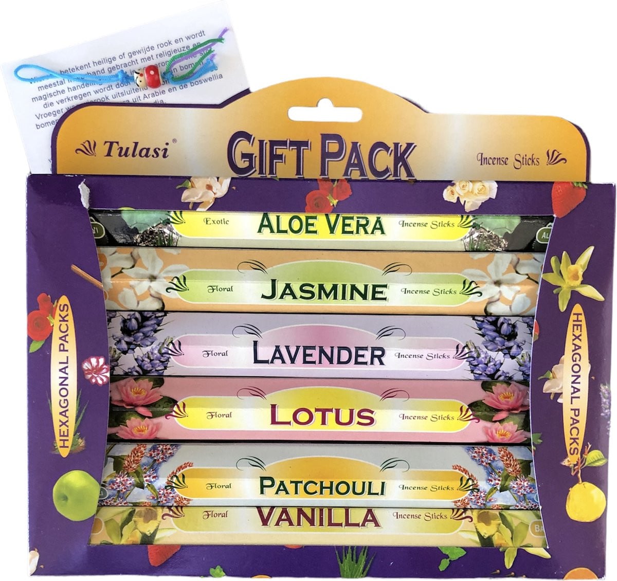 Tulasi Giftpack Wierookstokjes met 6 doosjes en handleiding